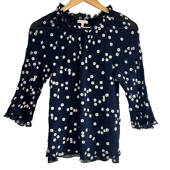 Rebecca Taylor Alessandra Floral-Print Textured Top size S excellent condition - Picture 2 of 10